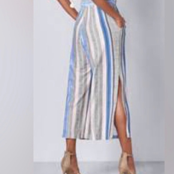 VENUS Multicolor Striped Halter Jumpsuit - Picture 3 of 8